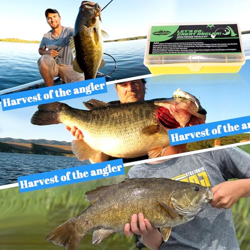 FONMANG 322-Piece Bass Fishing Kit with Tackle Box - Soft Baits, Hooks, Weights
