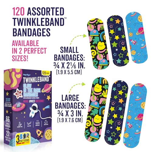 Glow in the Dark Bandages - 120 Assorted Flex Fabric Styles