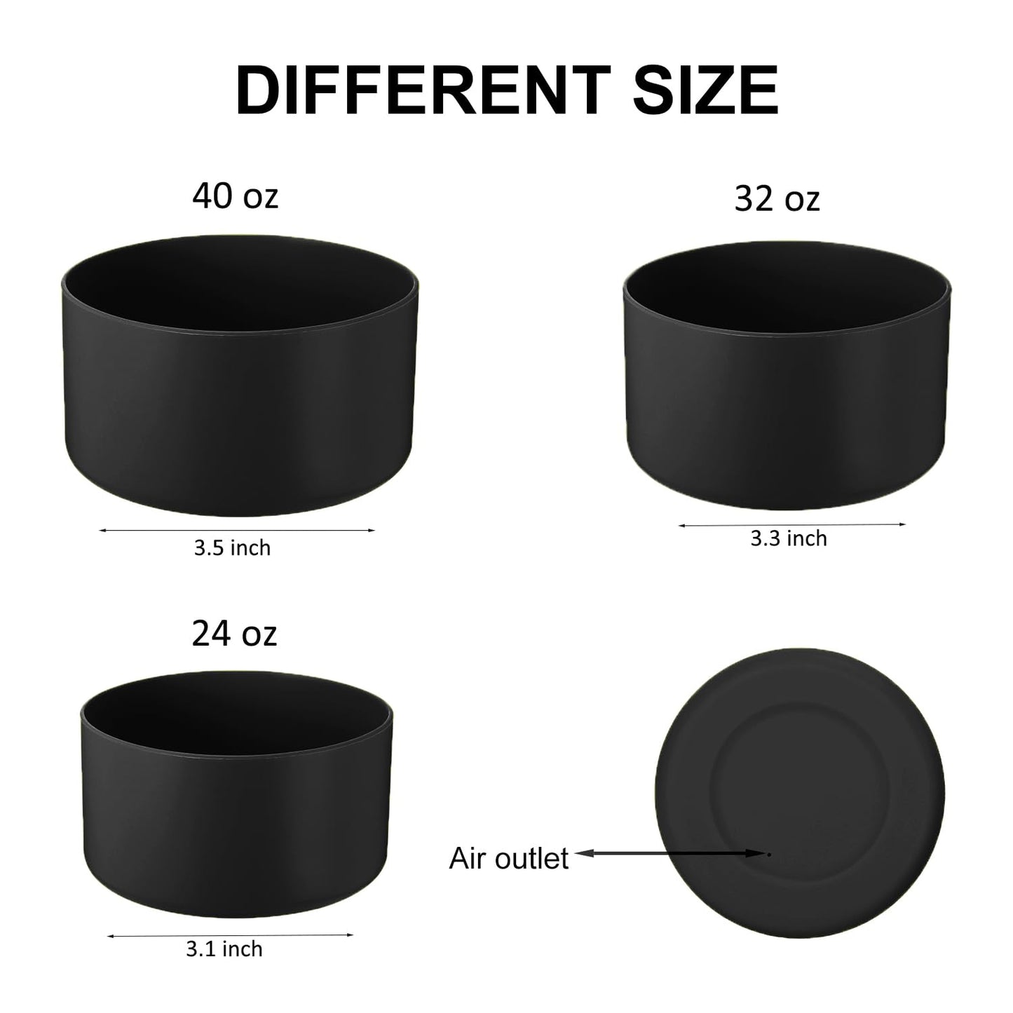 Silicone Boot for Owala Water Bottle 32 oz, Anti-Slip Protective Sleeve for FreeSip/Twist/Flip Water Bottles, BPA Free, Bottom Bumper Cover Protects water bottles from scratches (Black, 32oz)