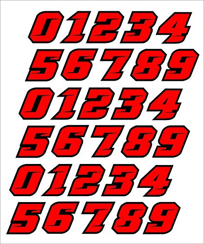 1.25-Inch Two-Color Helmet Number Decals - 10 Mil Durable PVC Sticker Set
