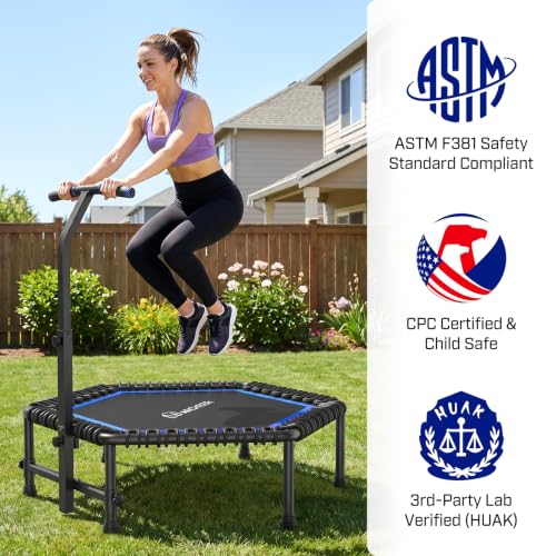 50-Inch Fitness Rebounder Trampoline for Adults - Blue
