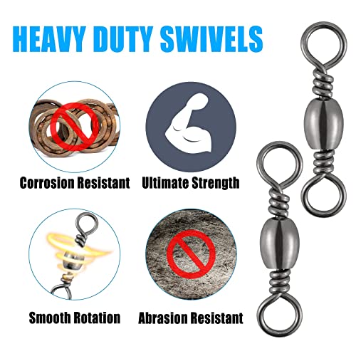 Fishing Swivels for Saltwater & Freshwater - #16-18LB, Pack of 50