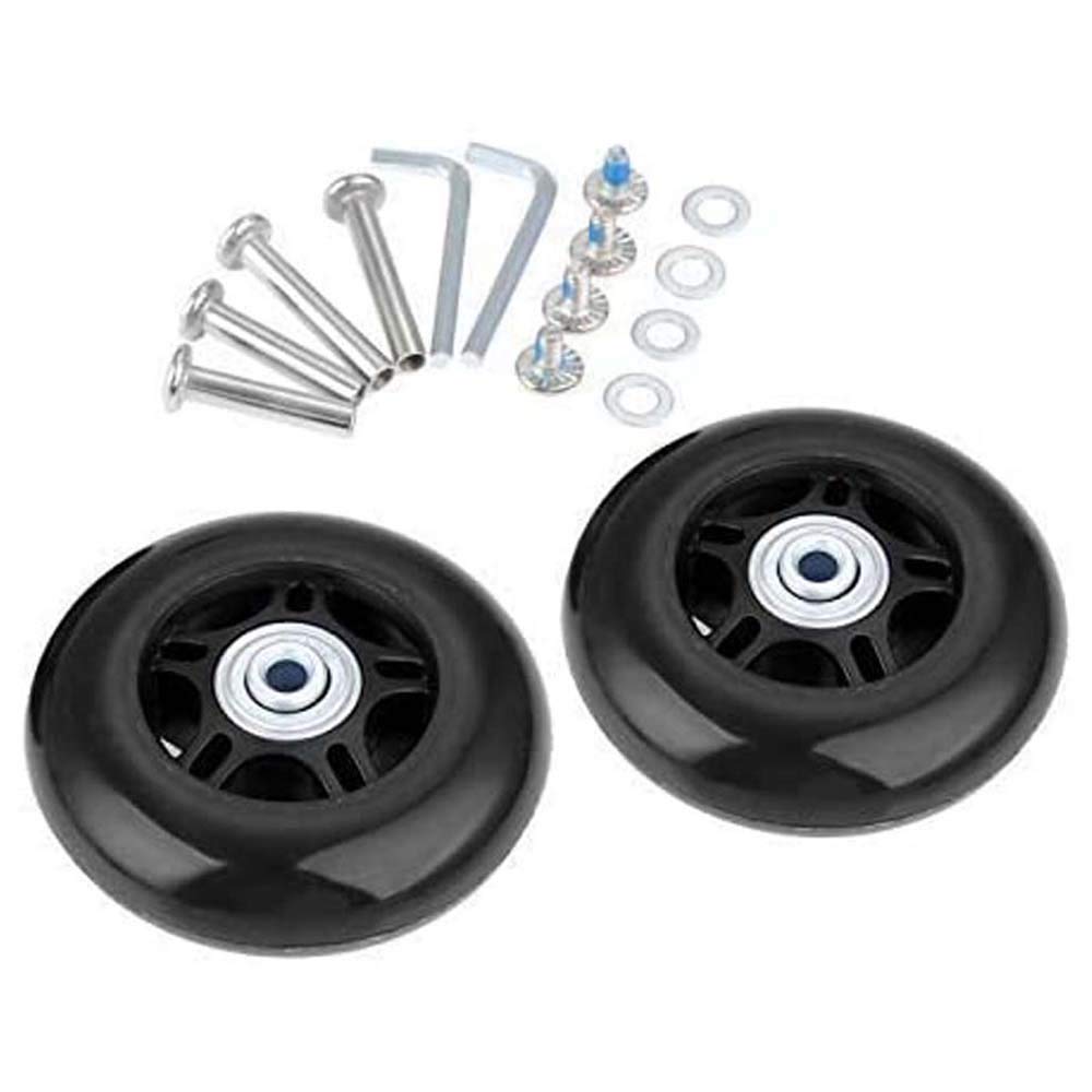 Ricrrover Luggage Suitcase Wheels Kit 84x24mm/3.3"x0.94" w/ 6mm ABEC 608zz Inline Outdoor Skate Replacement Wheels, Set of (2) (OD:84 W:24 ID:6 Axles:35&40mm)