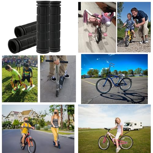 Non-Slip Rubber Bike Handlebar Grips - 2 Pairs for Kids