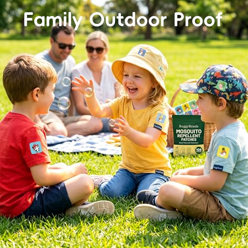 Mosquito Repellent Stickers for Kids - 108 Fun Puzzle Patches