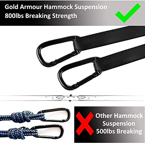 Gold Armour Camping Hammock - Portable Single Accessories Gear for