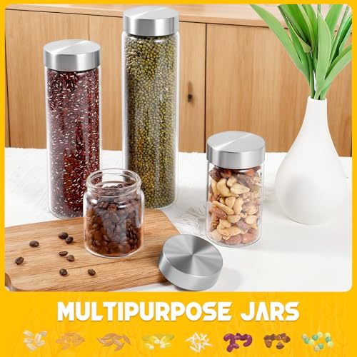 WXCWYQR 6 Oz Glass Juice Bottles with Stainless Steel Lids - Pack of 2