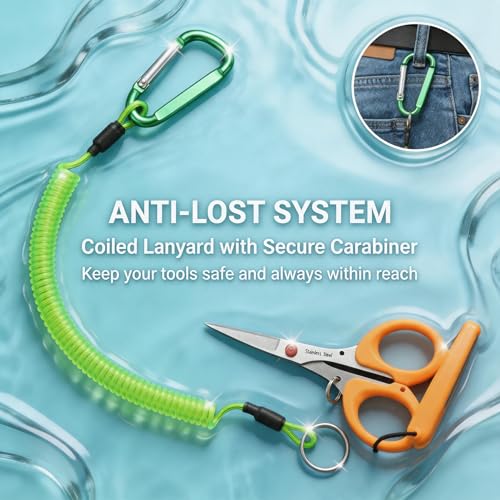 4.5" Fishing Line Scissors & Lanyard Set for Braided Lines