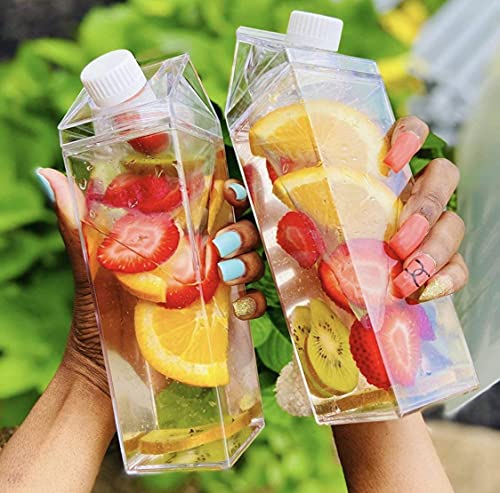 Clear Milk Carton Water Bottle - Stylish and Fun Design