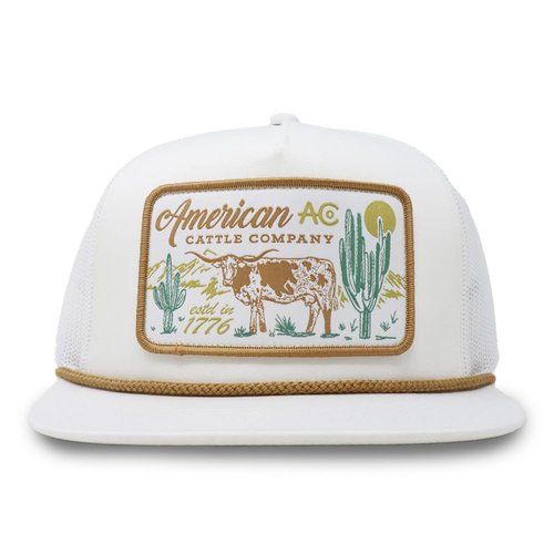 American Cattle Co. On The Range Adjustable Snapback Hat (US, Alpha, One Size, White)