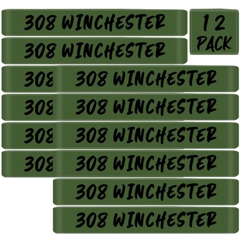 308 Winchester Magazine Marking Bands - 12 Pack OD Green-Black