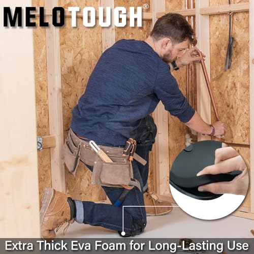 MELOTOUGH Work Knee Pads for Men Women Construction, Flooring, Roofing - Comfortable and Non Slip(Black)