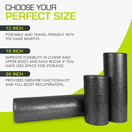 High Density Foam Roller - 12-Inch Firm Massage Tool for Muscle Recovery