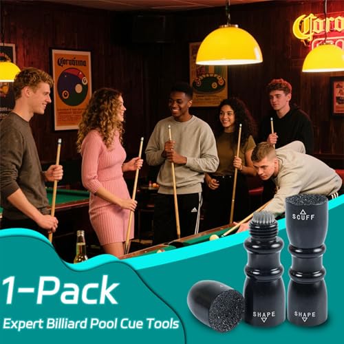 3-in-1 Billiard Cue Tip Tool - Premium Shaper & Repair Kit - Black