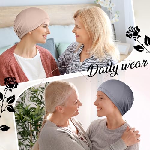 Zhengmy Soft Chemo Headwear Sleeping Cap for Women - Classic Color, Pack of 12