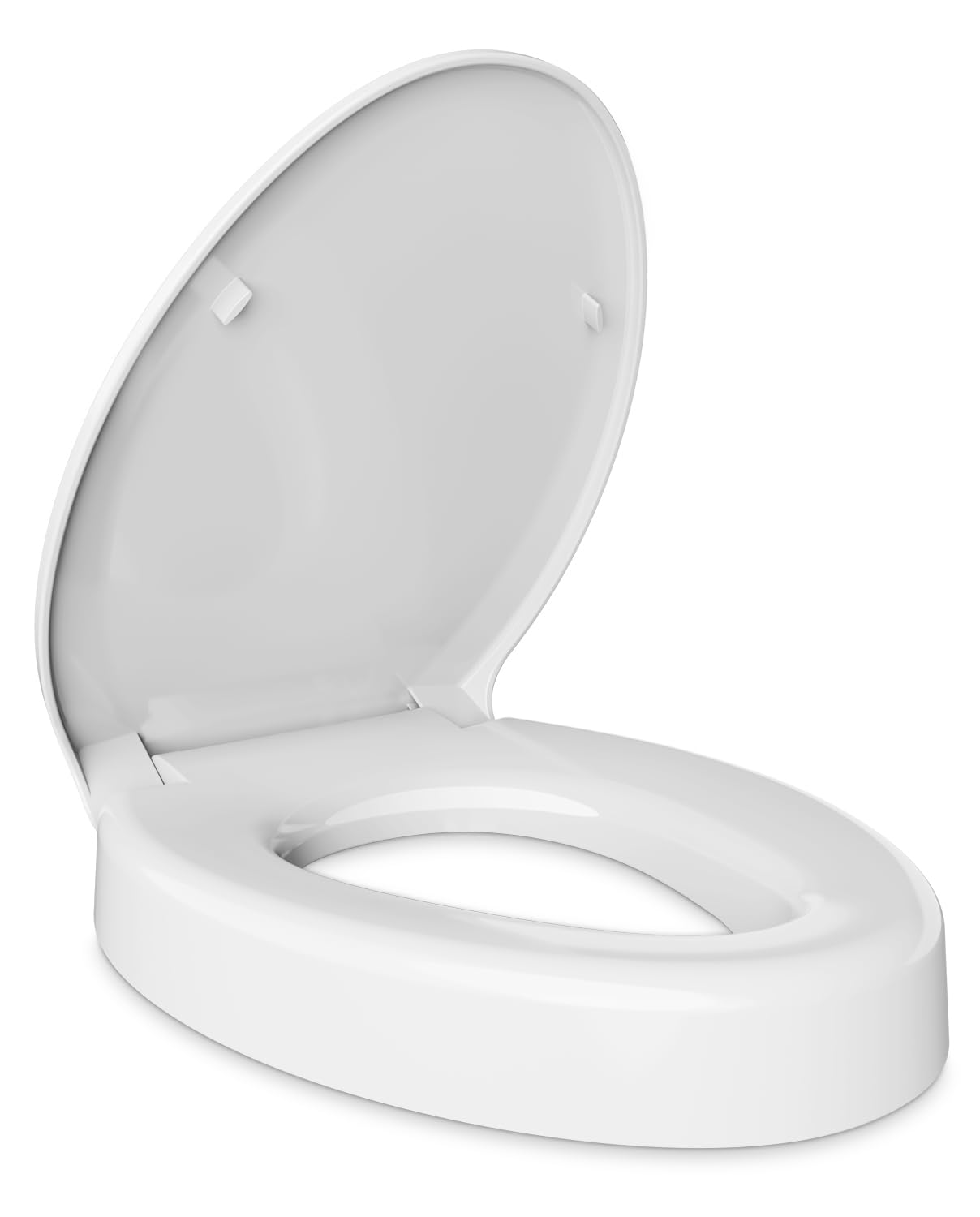 Elevated Toilet seat 3 inch, Elongated Toilet seat risers for Seniors, Slow Close, Heavy Duty, Never Loosen, Raised Toilet seat Elongated Bowl, White(18.5”)