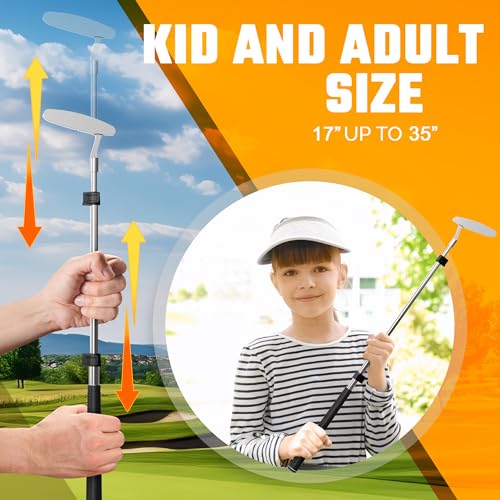 Kids Golf Putter with Extendable Shaft - Adjustable 17" to 35" - Silver