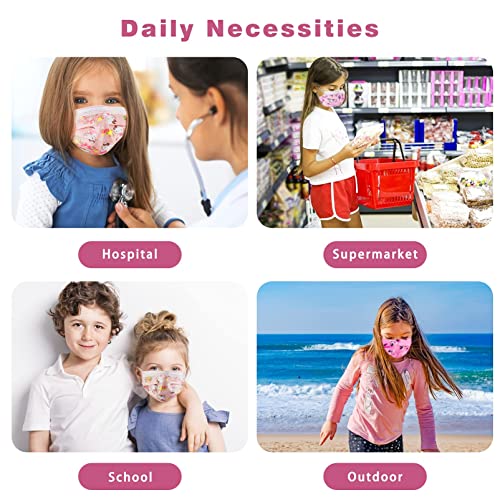 50PCS Kids Face Mask Safty Breathable Fabric for Girls and Boys