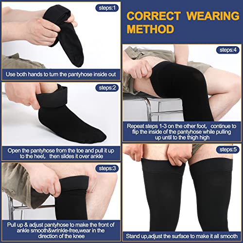 4X-Large Thigh High Men's Compression Socks 20-30mmHg Stockings with Silicone Grip