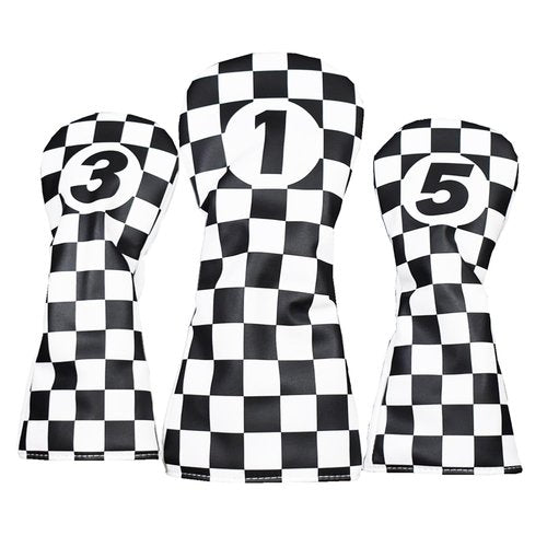 Hauni 3pcs Golf Club Headcovers, PU Leather Head Covers for Drivers Fairway Woods Hybrids, Waterproof Protective Golf Club Covers for Men Women Golfers