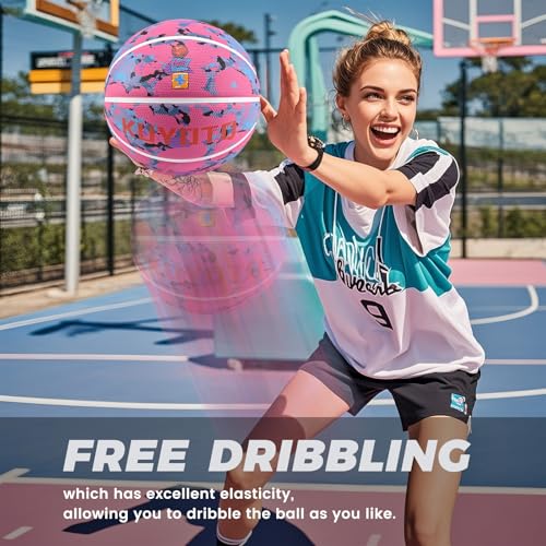 Pink Graffiti Size 6 Youth Basketball 28.5 Inches for Girls Women Indoor Outdoor