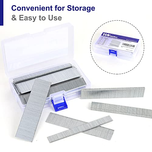 HW HAMWOO 18 Gauge 1800PCS,1/4" Narrow Crown Staples (1/2"- 400; 3/4"- 400; 1"- 400) and Brad Nails (5/8"-300,3/4"-300), Suitable for Most Brand of 18 Gauge Stapler