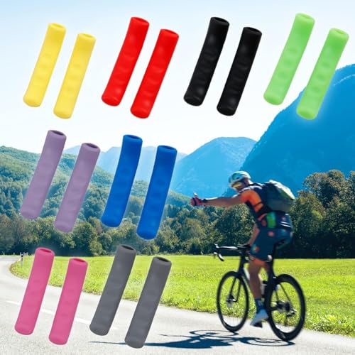 Bike Brake Lever Grip Covers - Shock Absorption Silicone - Pink