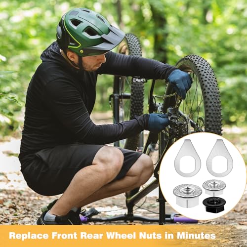 24-Piece Bike Axle Nut and Safety Washer Kit - M8, M9.5, M10