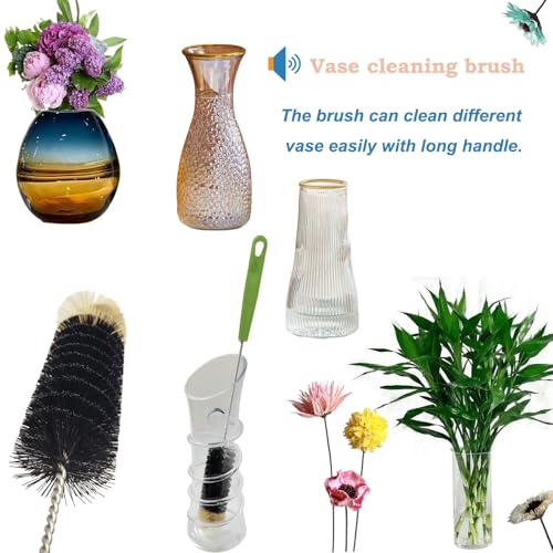 Long Handle Bottle Brush Set - 16" Cleaning Brushes, 2 Pack - Black