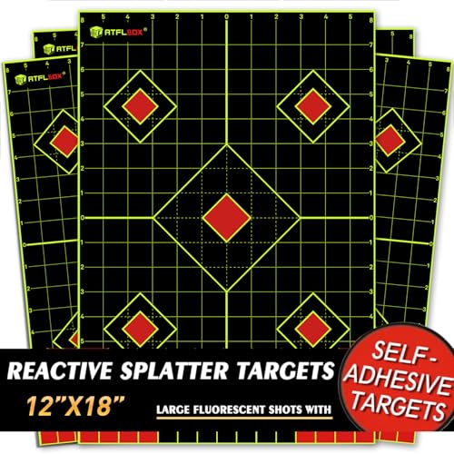 25 Pack Atflbox 12x18 inch Splatter Paper Shooting Targets with Adhesive Stickers
