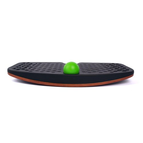 Acdet Balance Board for Standing Desk, Wooden Wobble Board with Slidable Ball for Office Work, Anti-Fatigue Foot Massage Board to Relieve Fatigue, Adult Use up to 300 lbs, Black