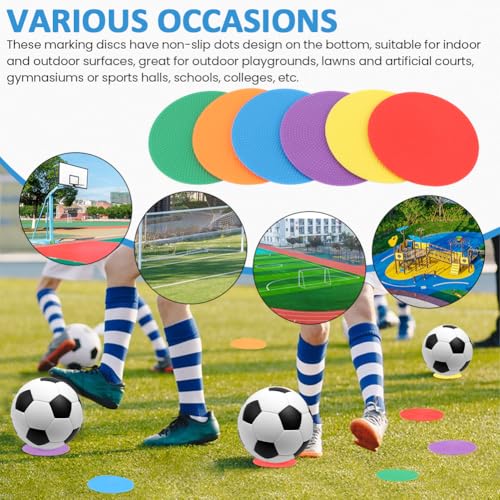 12-Pack Non-Slip Spot Markers - Colorful Training Discs for Agility
