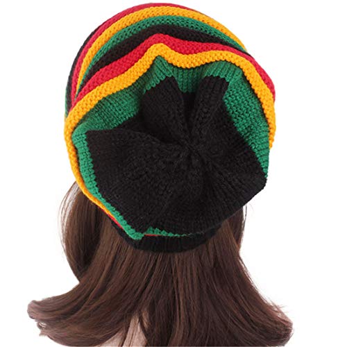 Jamaican Reggae Slouchy Beanie Cap - Multi-Colour One Size