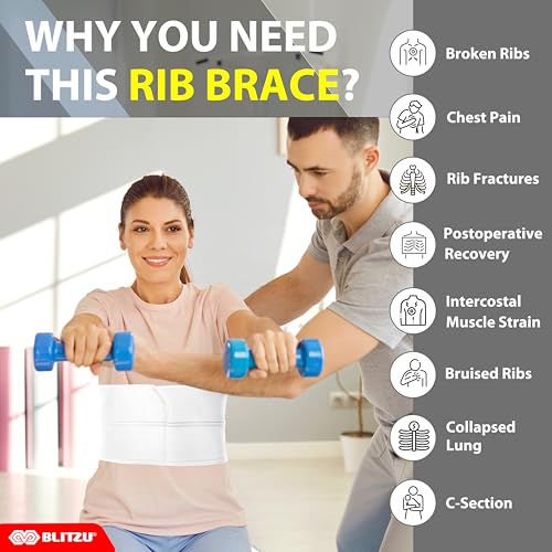 BLITZU Broken Rib Brace for Men & Women Regular Size – Chest Support Compression Wrap