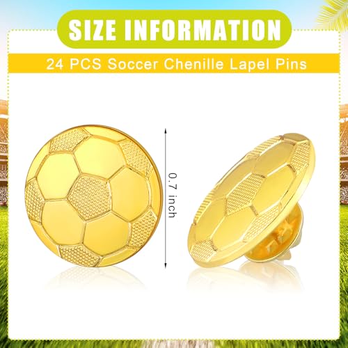 24 Pcs Soccer Chenille Lapel Pins - Team & Student Awards