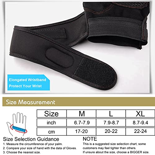 Workout Gloves with Wrist Wraps for Men - Black, Large