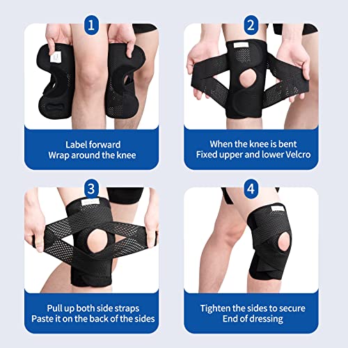 Galvaran Black XX-Large Breathable Knee Brace for Meniscus, ACL, MCL Support