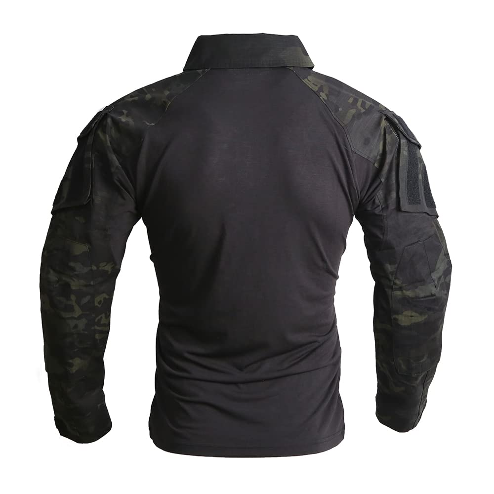 EMERSONGEAR Upgraded Version E3 Combat Shirt,Tactical Hiking Hunting Fishing Long Sleeve Camo Shirts for Men