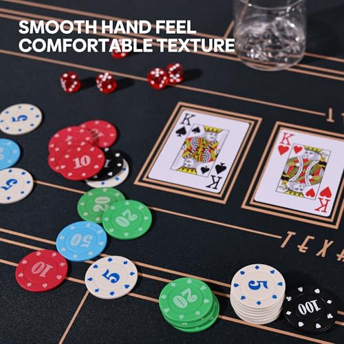 100 PCS Plastic Poker Chips Set with Storage Box for Poker Games
