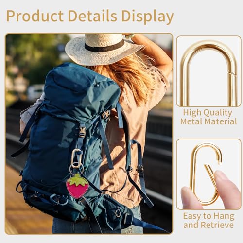 4 Pcs Oval Spring Ring Clips - 1.97 Inch Zinc Alloy Snap Hooks for Handbags