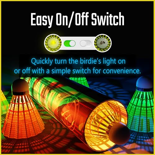 Glow in The Dark Badminton Shuttlecocks - 5 Pack LED Birdies