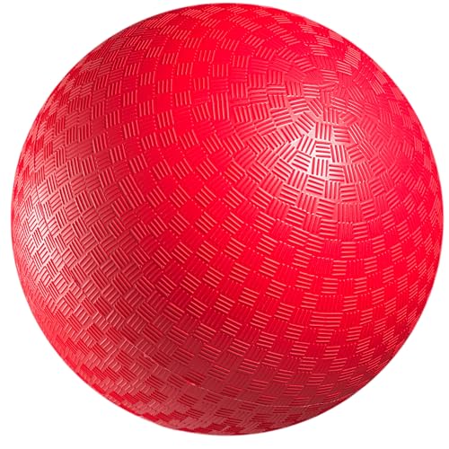8.5-Inch Red Playground Ball with Hand Pump for Kickball & Dodgeball