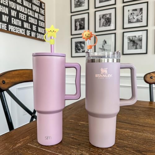 Reusable Silicone Straw Topper Covers - 10mm Dust-Proof Sky Set, 4 Pack