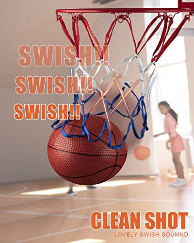 Mini Basketball Net Replacement 8 Loop - Red White and Blue (2 Pack)