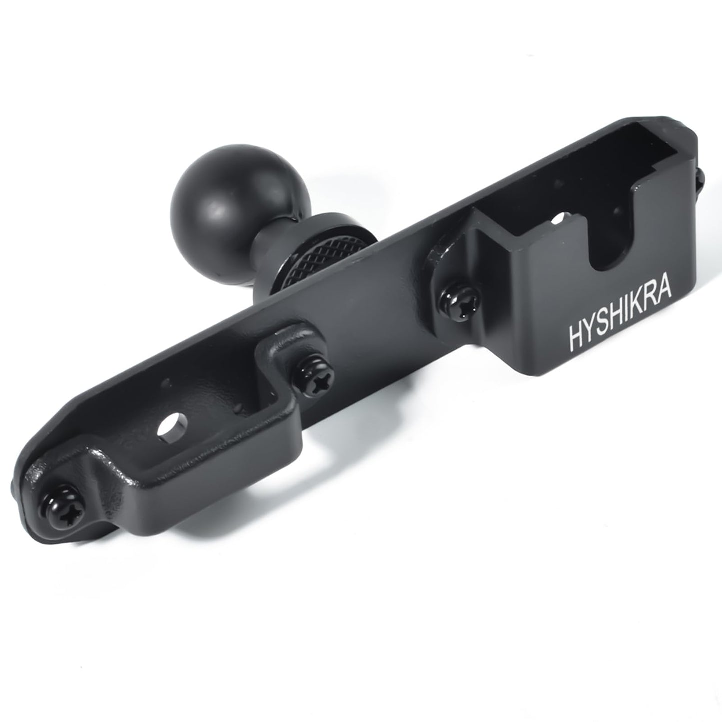 Universal Walkie Talkie Mount Holder with 25mm 1 Inch Ball Base, Heavy Duty Design for Handheld Transceiver, CB Mic and Speaker Microphone Compatible with RAM Mounts B Size Double Socket Arm