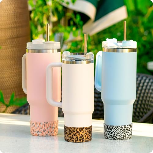 Silicone Boot Sleeve for Stanley Tumblers - Pink Leopard