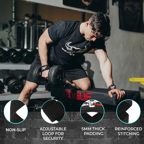 Lifting Wrist Straps - Padded Neoprene Grip for Weightlifting - Black