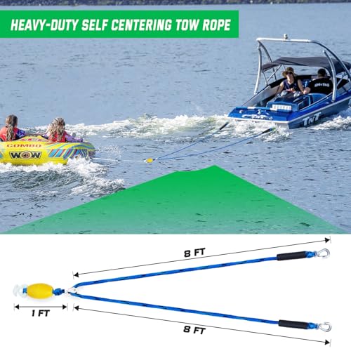 Heavy-Duty Boat Tow Harness with Pulley - Blue & Black
