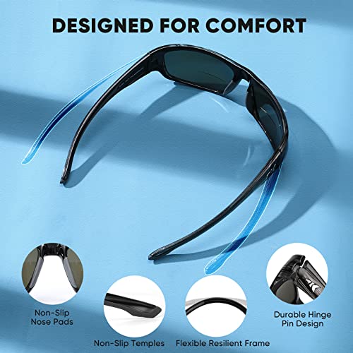 Bifocal Polarized Sunglasses with UV Protection and Oleophobic Coating