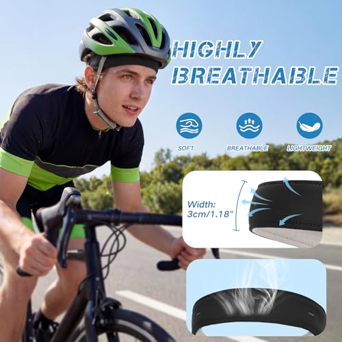 Adjustable Sweat Band for Men - 1 Inch Black Headband for Running